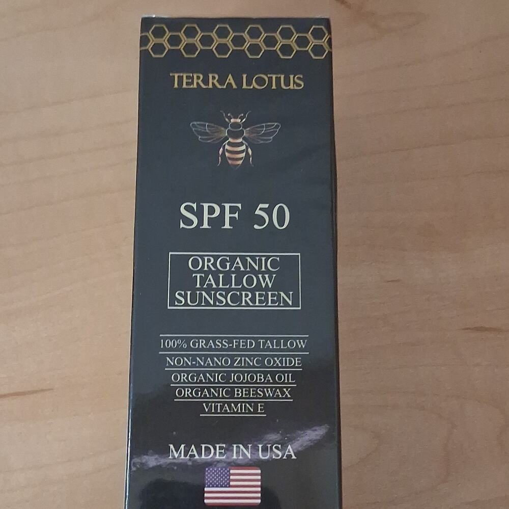 Terra Lotus Mineral SPF 50 Zinc Oxide Sunscreen Cream Unscented 2.5oz